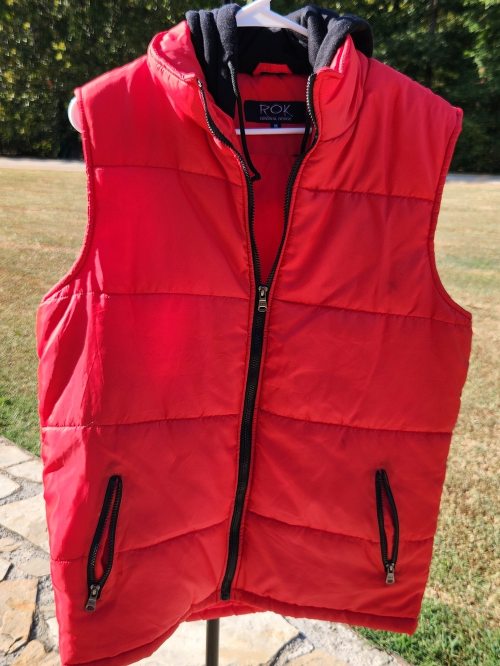 ROK Original Design Red Hooded Puffer Jacket – Size Medium Gorpcore